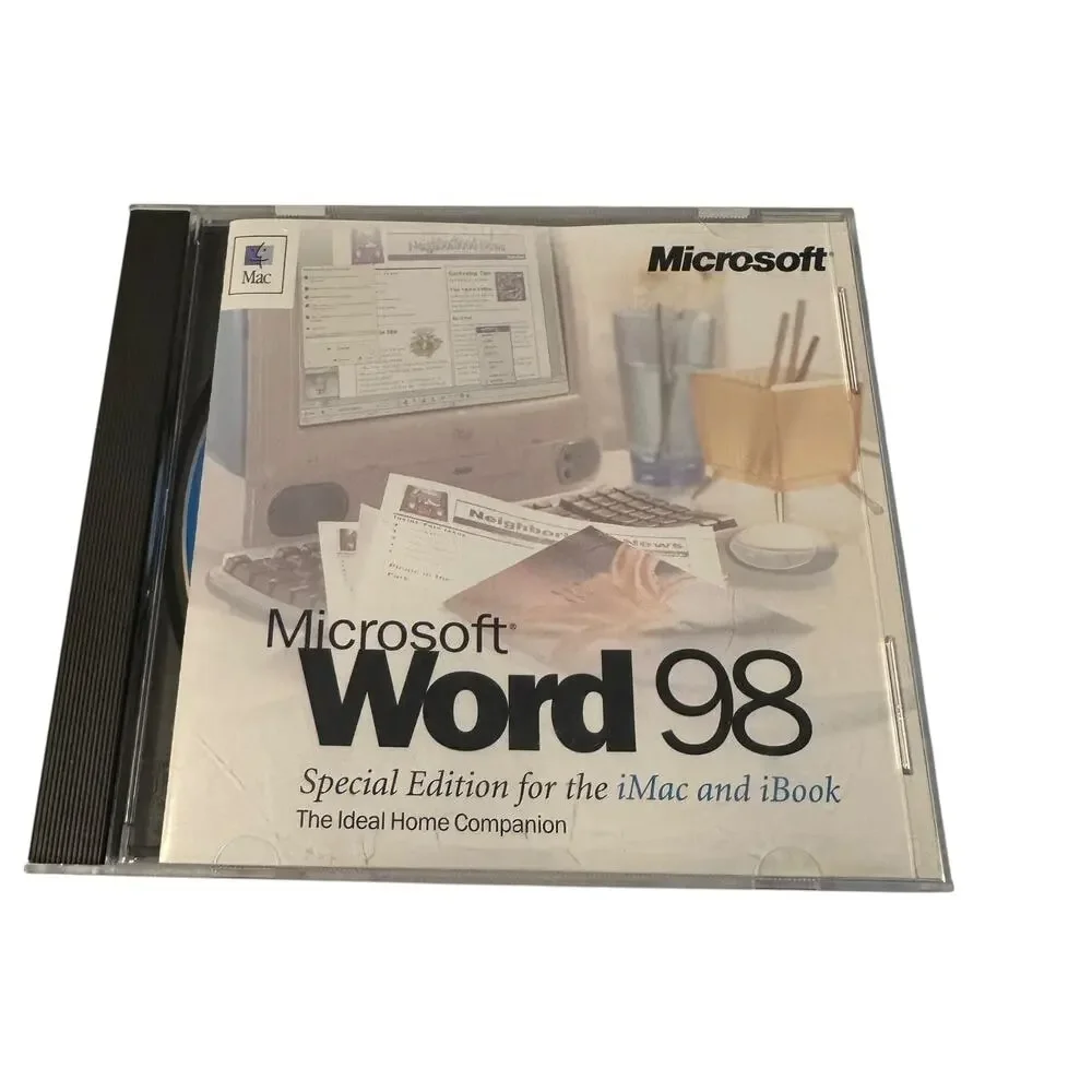 Microsoft Word 98 iMac And iBook Edition PC Software with CD Key